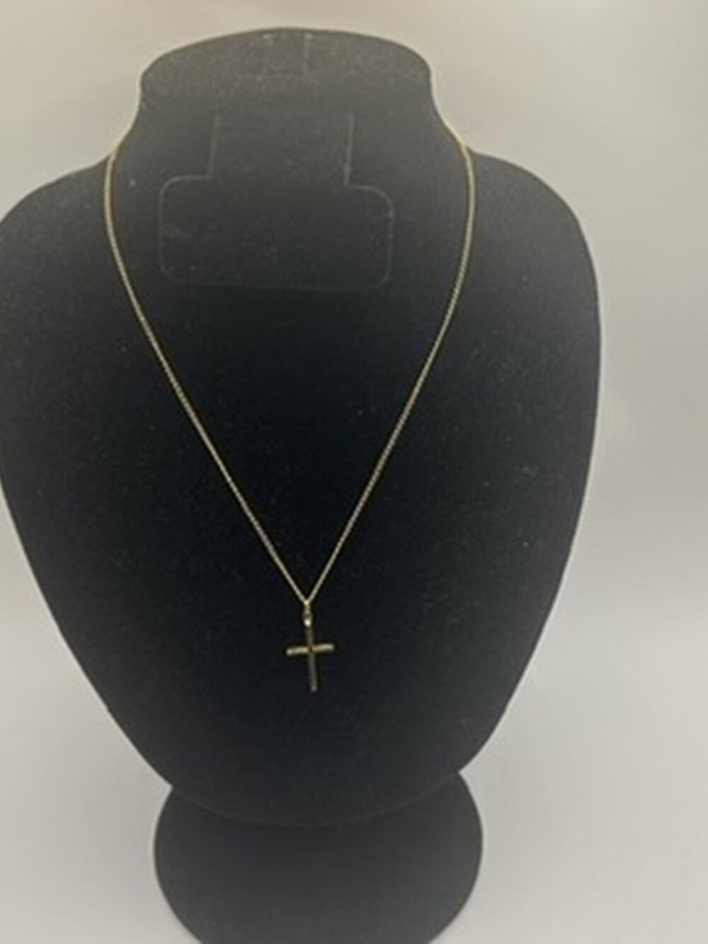 Mini Real Gold Rope Chain Cross Pendant Womens Dainty Stainless Steel Plated